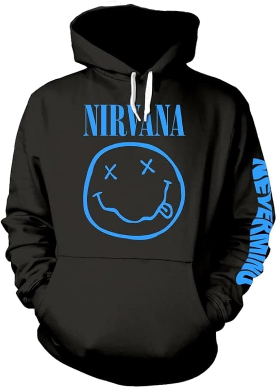 Nevermind Smile' (Black) Pull Over (large) Unisex , , , Long Sleeve Tee