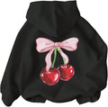 Girl's Cherry Graphic Long Sleeve Hooded Cute Pullovers Tops Unisex , , , Long Sleeve Tee