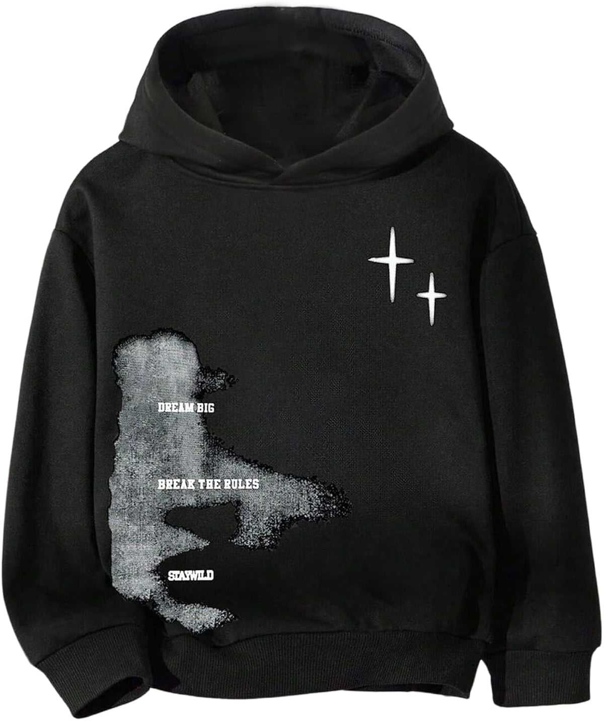 Boy's Graphic Long Sleeve Hooded Pullover Casual Streetwear Tops Unisex , , , Long Sleeve Tee