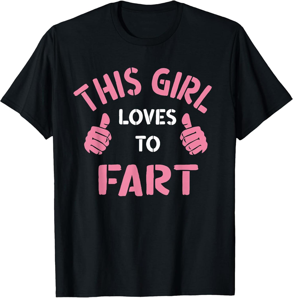 Vintage Funny Sarcastic Saying This Girl Loves to Fart Unisex , , , Long Sleeve Tee