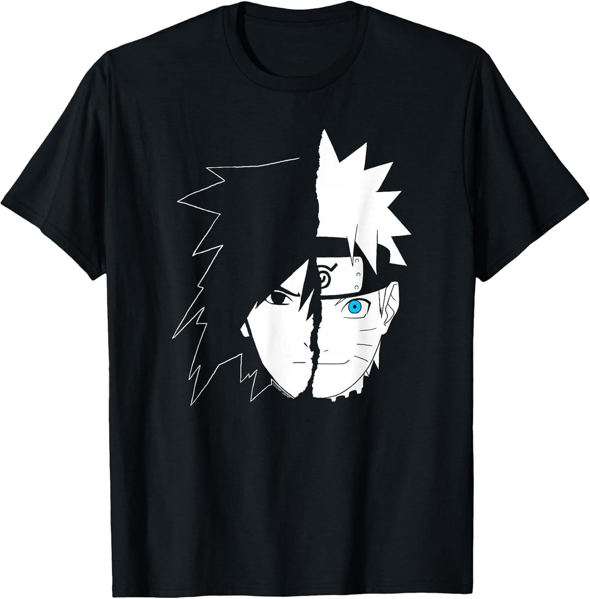 Sasuke Split Face Anime Unisex , , , Long Sleeve Tee