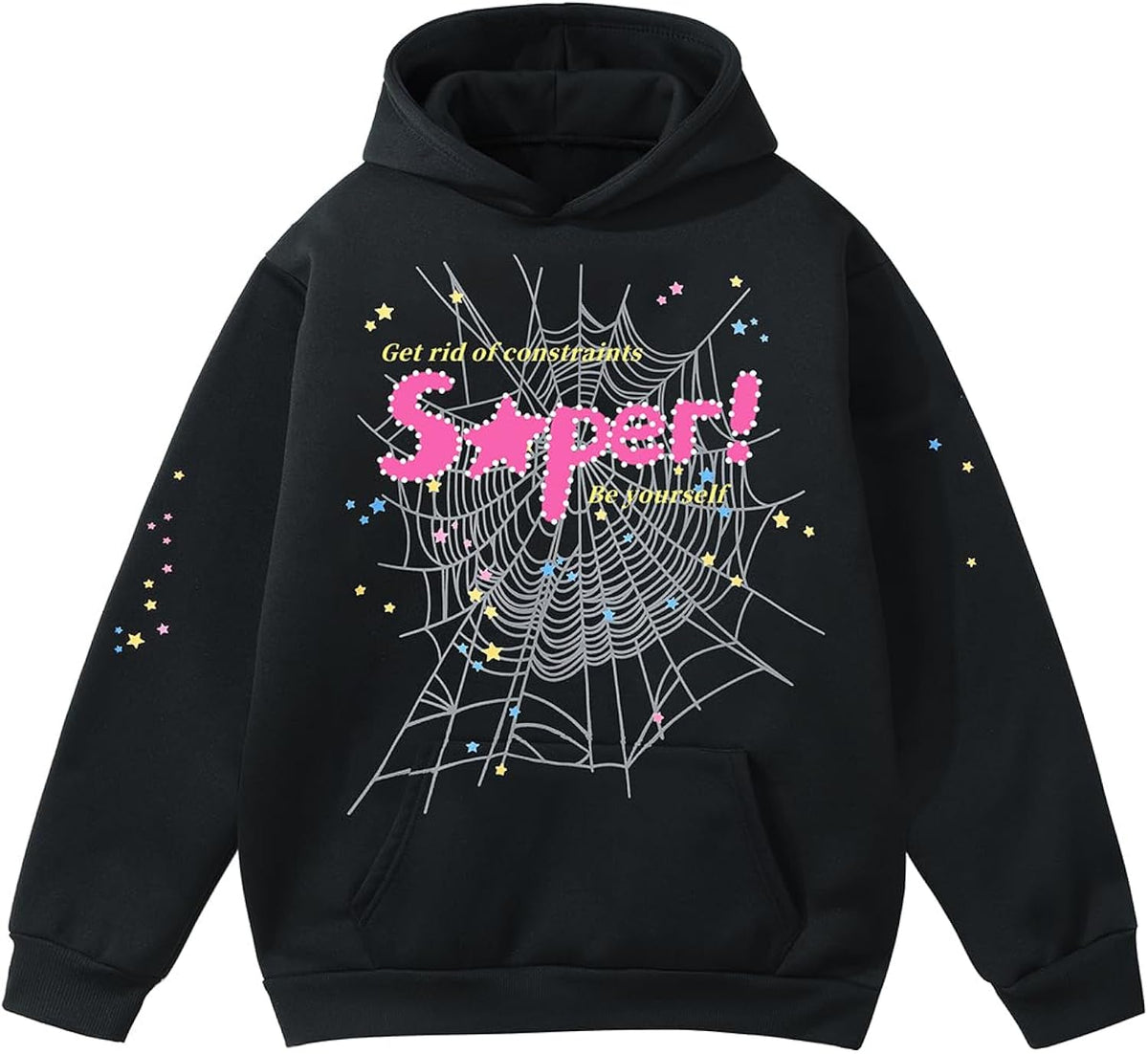 Y2K Spider Cobweb Pattern Print Unisex Men Women Graphic Outwear Unisex , , , Long Sleeve Tee