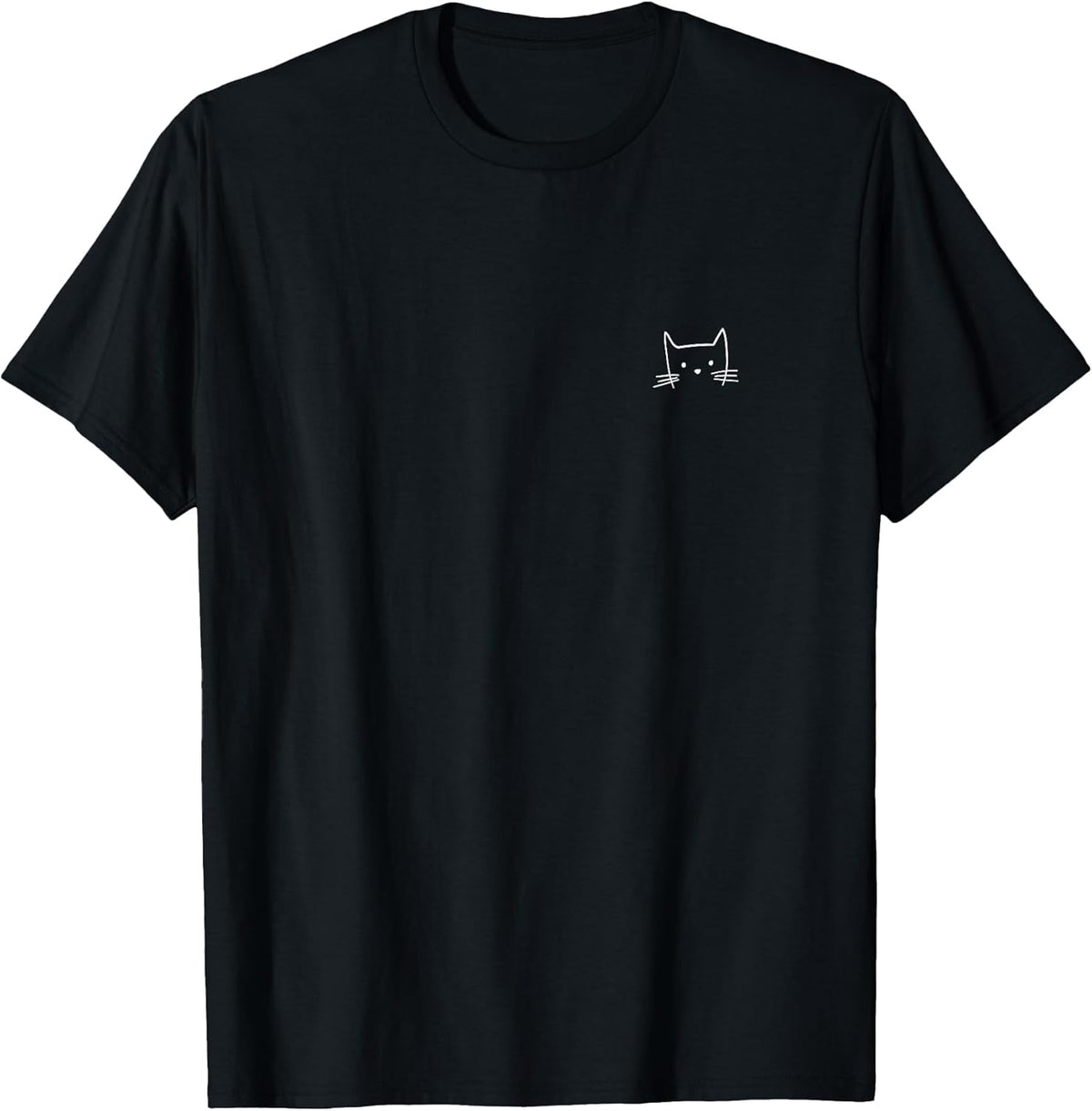 Small Cat Face Cat Lover Funny Cat Minimalist Subtle Cat Unisex , , , Long Sleeve Tee