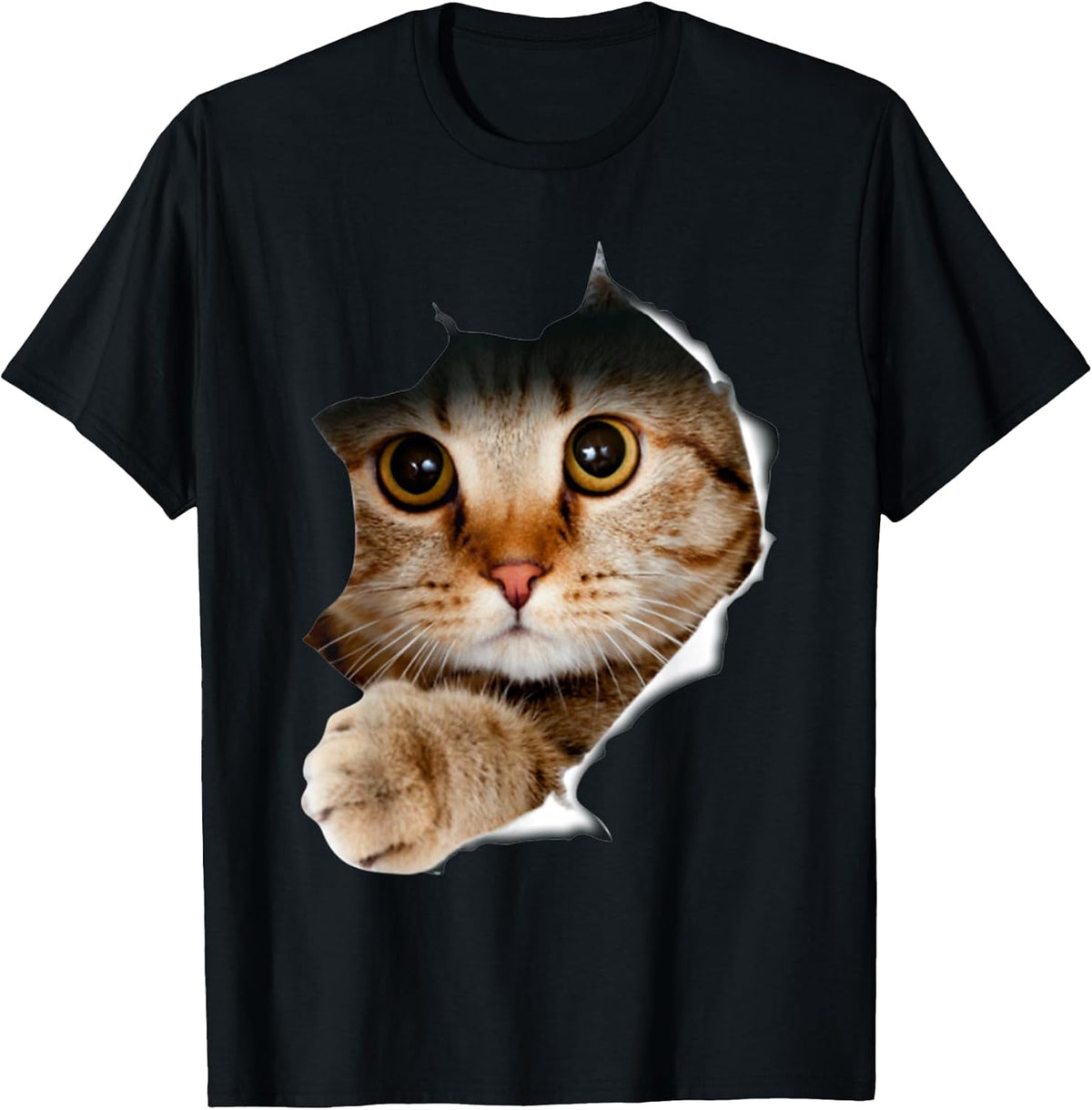 Cat Shirt, Cat Tshirt, Cat Torn Cloth Shirt, Kitten,Kitty Unisex , , , Long Sleeve Tee