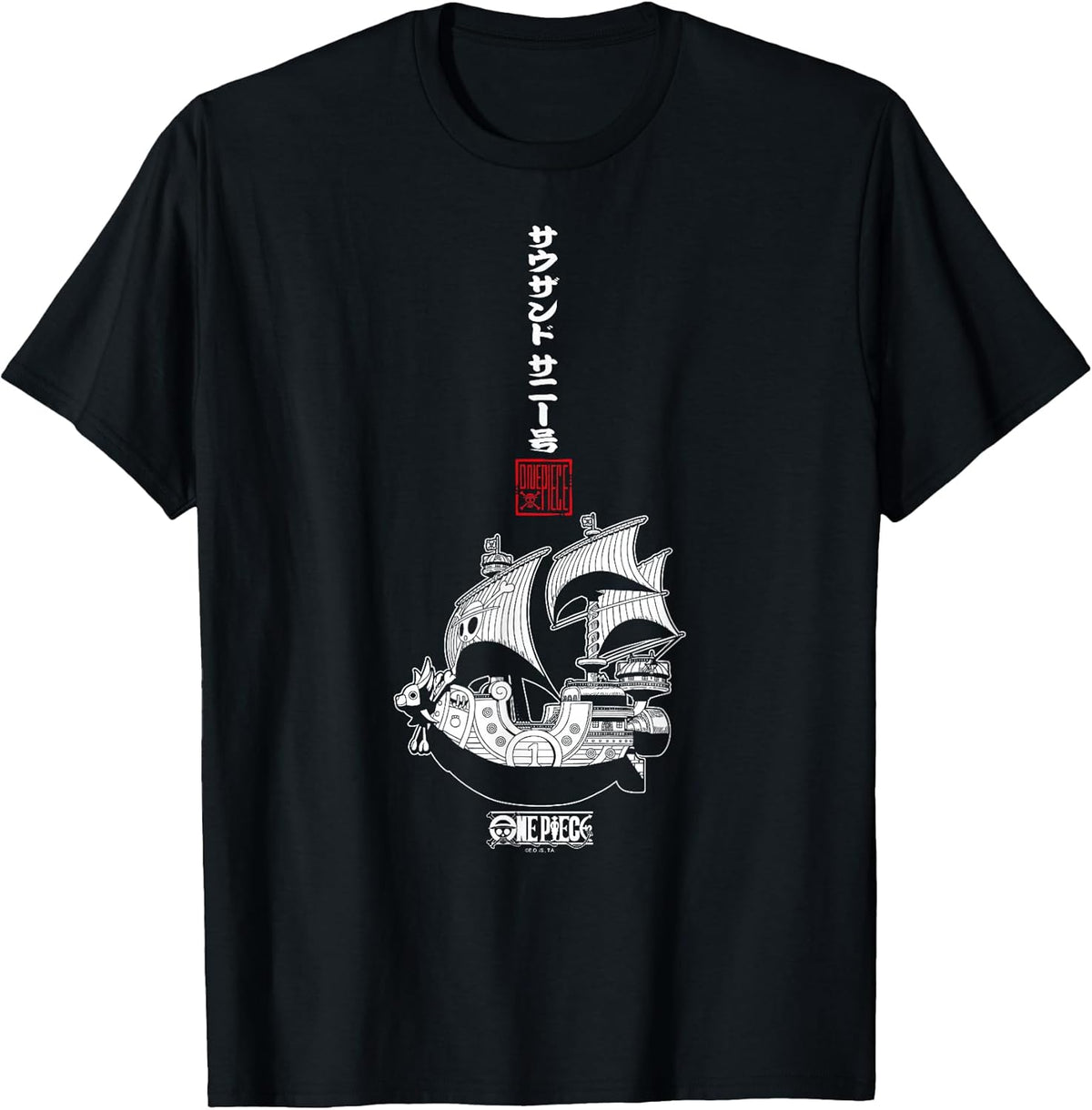 Anime Vertical Kanji Thousand Sunny Pirate Ship Unisex , , , Long Sleeve Tee