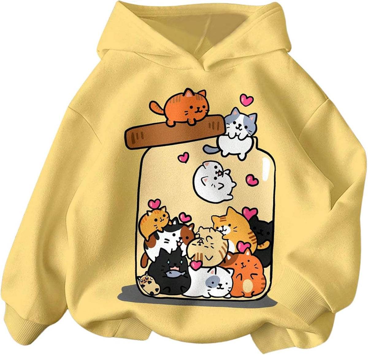 Girl's Graphic Long Sleeve Hooded Cute Cartoon Print Pullover s Pullovers Casual Tops