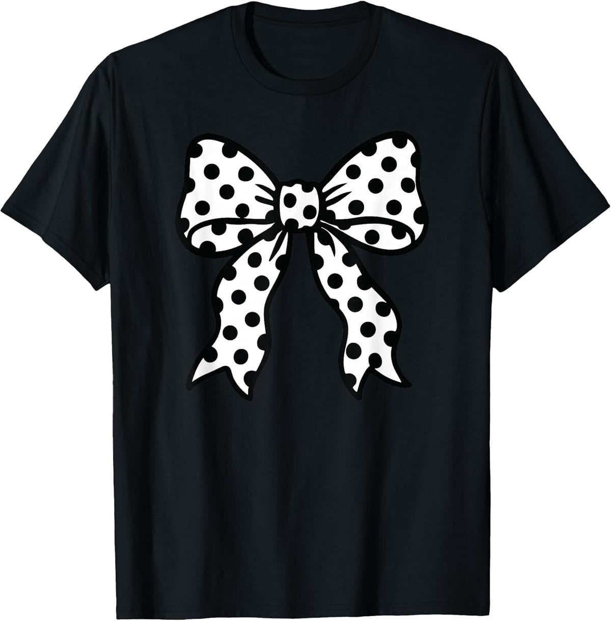Coquette Polka Dot Bow Black and White Aesthetic Unisex , , , Long Sleeve Tee