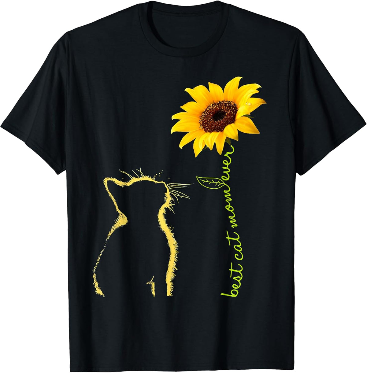 Best Cat Mom Ever Sunflower Mother's Day for Cat Lover Unisex , , , Long Sleeve Tee