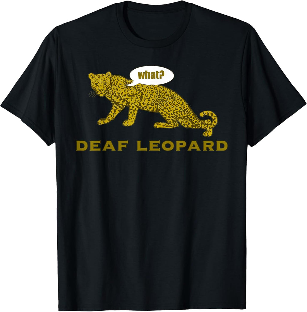Music Funny Band Pun Shirt Deaf Leopard Joke Rock Music Gift Unisex , , , Long Sleeve Tee