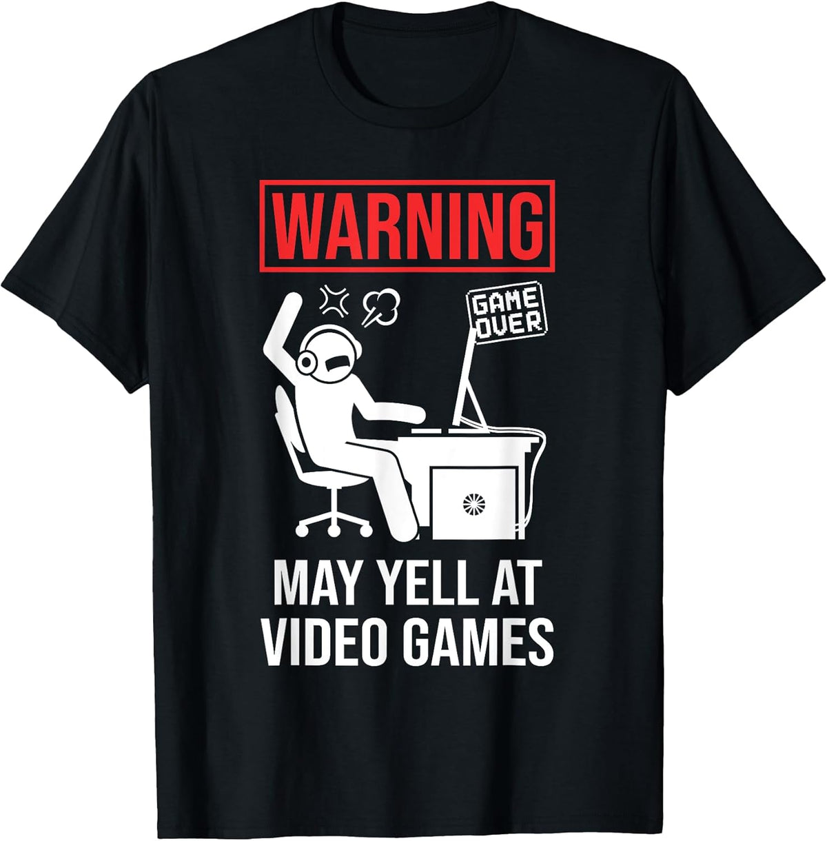 Warning May Yell At Video Games Gamer Funny Gaming Unisex , , , Long Sleeve Tee