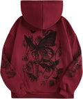 Women's Graphic s Heart Print Drawstring Long Sleeve Pocket Pullover Tops