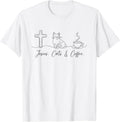 Christian Jesus Cats Coffee Cat Caffeine Lover Religious Unisex , , , Long Sleeve Tee