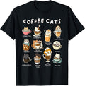 Cute Coffee Cats Kawaii Pun Funny Cat Lover Barista Unisex , , , Long Sleeve Tee