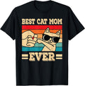 Best Cat Mom Ever Funny Vintage Kitten Lover Retro Women Unisex , , , Long Sleeve Tee