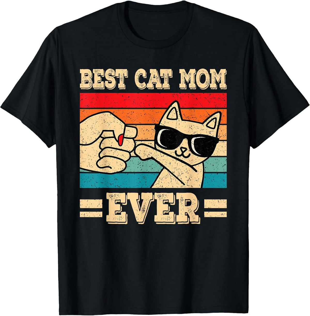 Best Cat Mom Ever Funny Vintage Kitten Lover Retro Women Unisex , , , Long Sleeve Tee