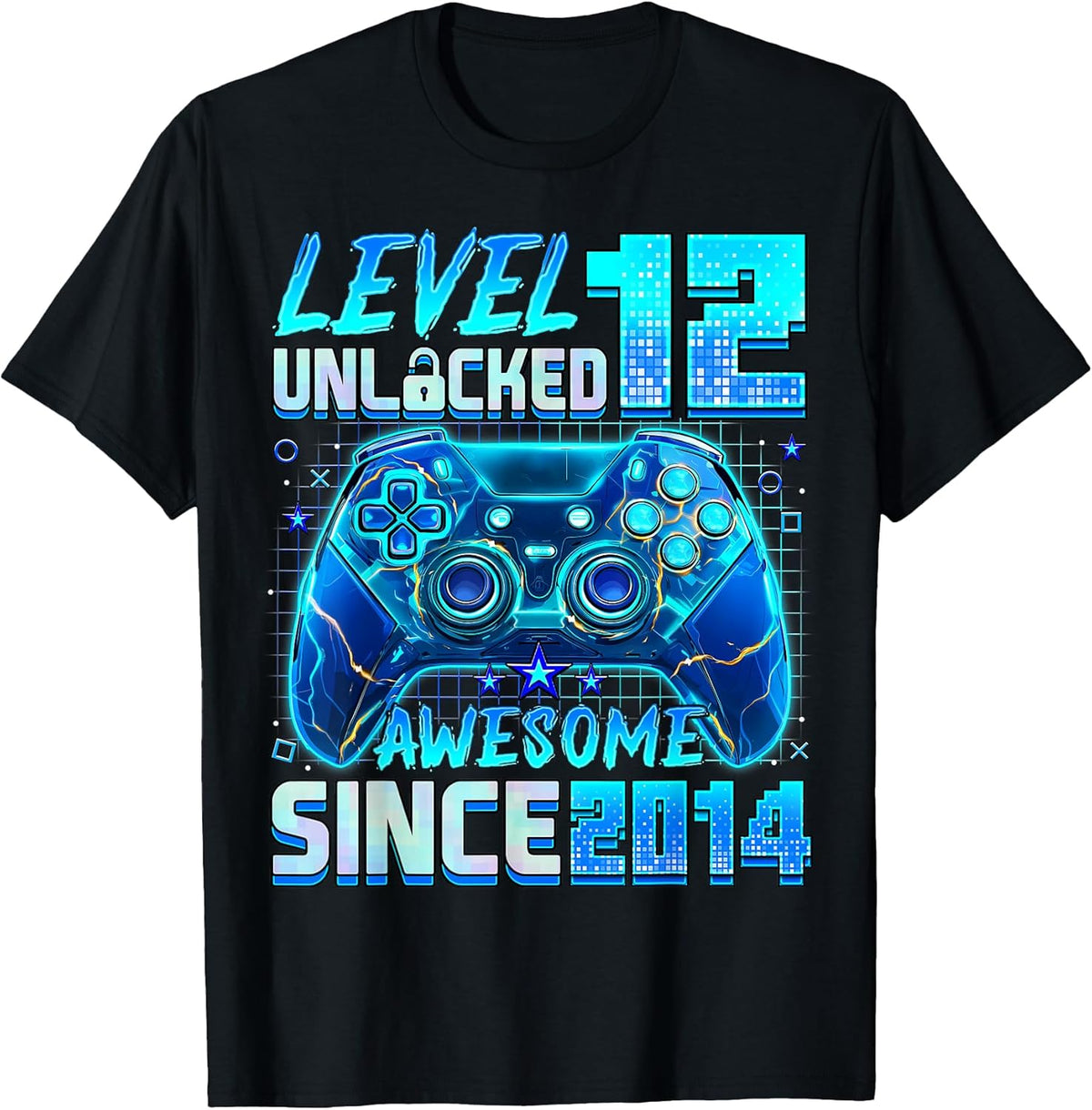 Level 12 Unlocked Awesome Since 2014 12th Birthday Gaming Unisex , , , Long Sleeve Tee