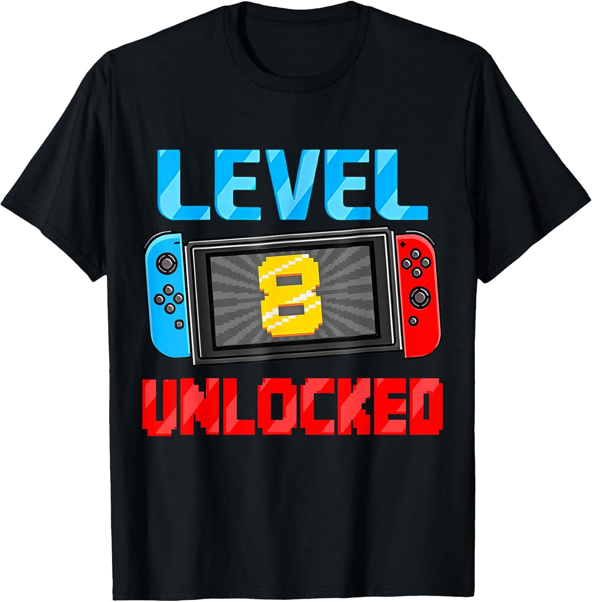 Level 8 Unlocked Gamer 8th Birthday Gift Video Game Boys Unisex , , , Long Sleeve Tee