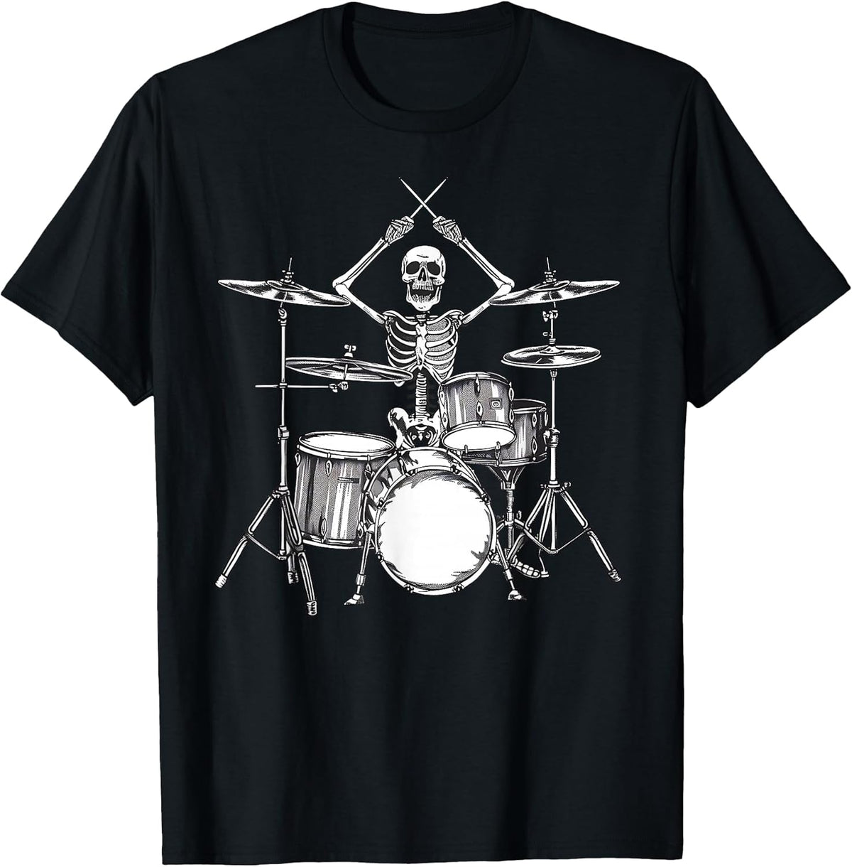 Skeleton Percussionist Drummer Halloween Rock & Roll Music Unisex , , , Long Sleeve Tee