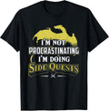 RPG Gamer : I'm Doing Side Quests - Casual Crew Neck, Short Sleeve, Adult Polyester Tee (Black)