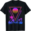 Retro Synthwave Aesthetic 1980s Palm Trees 90s Vaporwave Unisex , , , Long Sleeve Tee