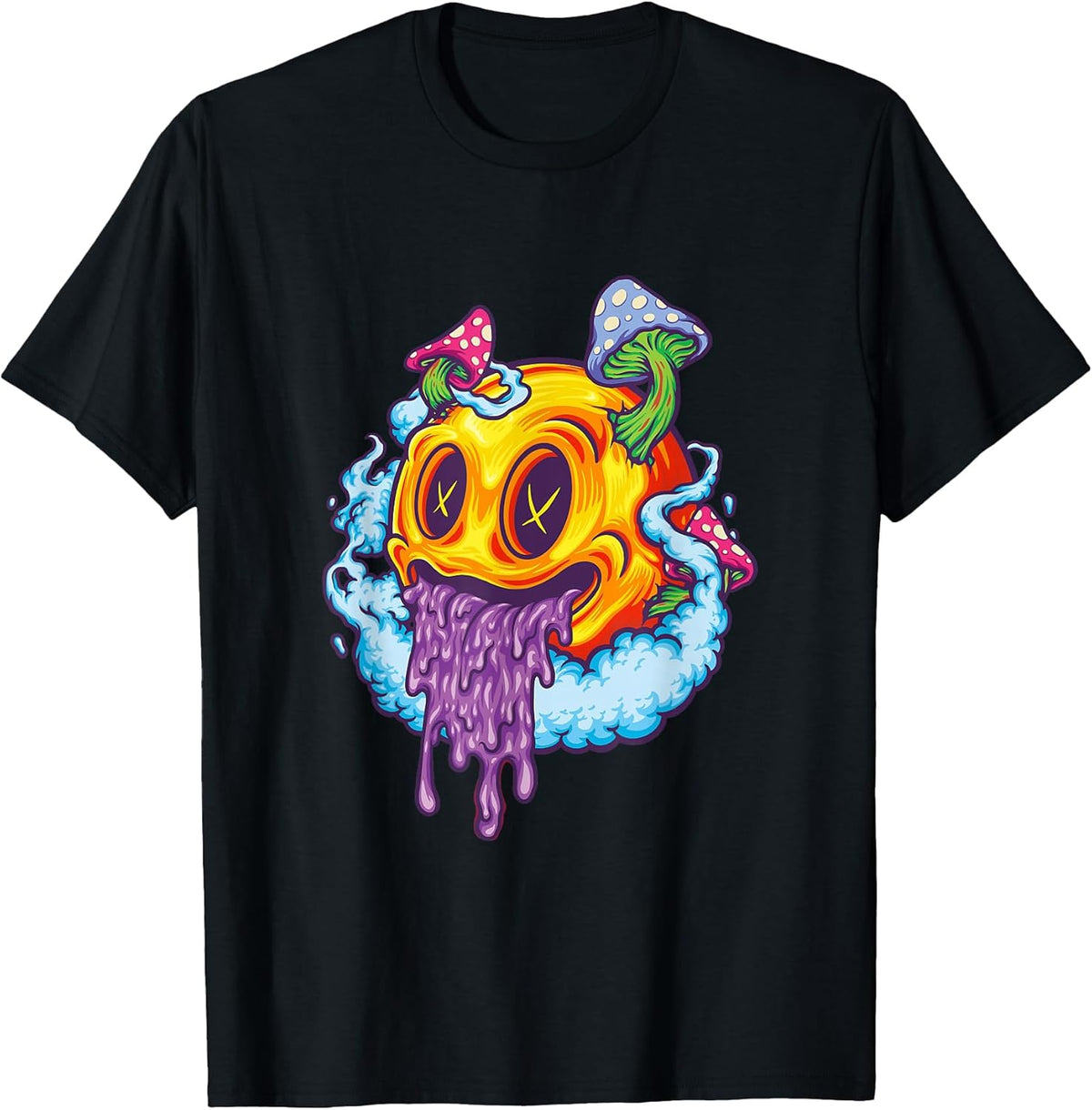Goblincore Aesthetic Grunge Fungi Mushroom Skull Unisex , , , Long Sleeve Tee