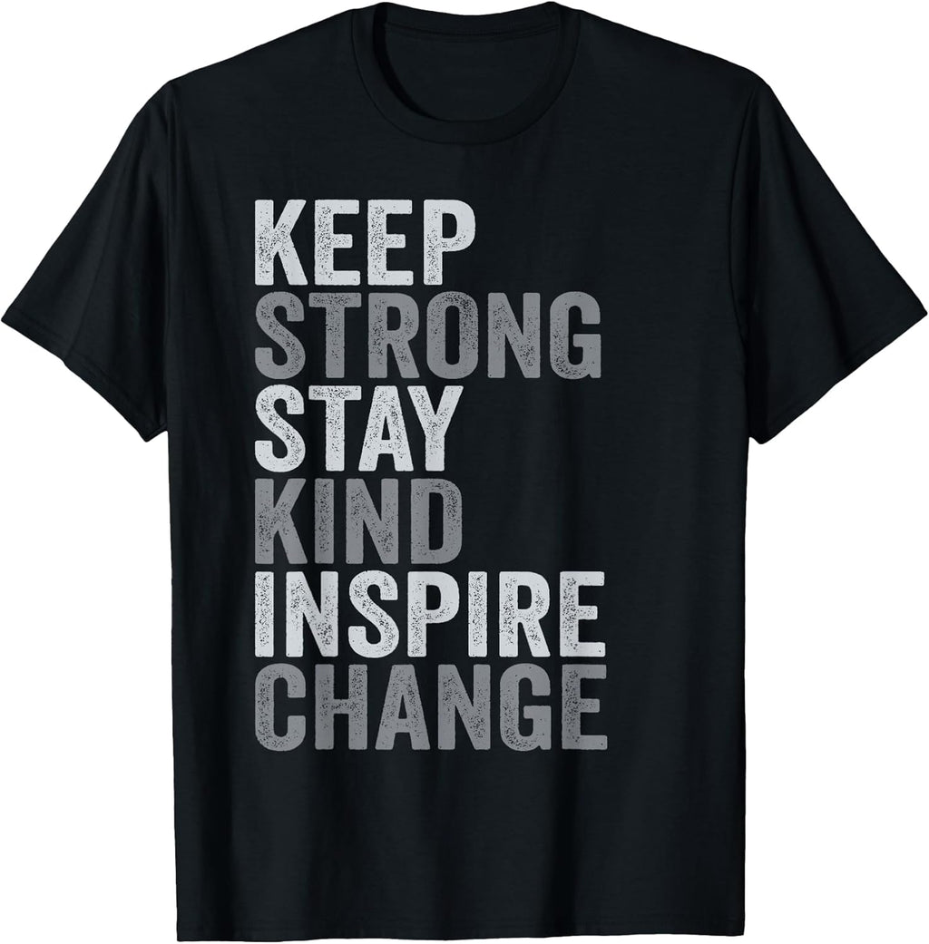 Positive Message Keep Strong Stay Kind Vintage Motivational Unisex , , , Long Sleeve Tee