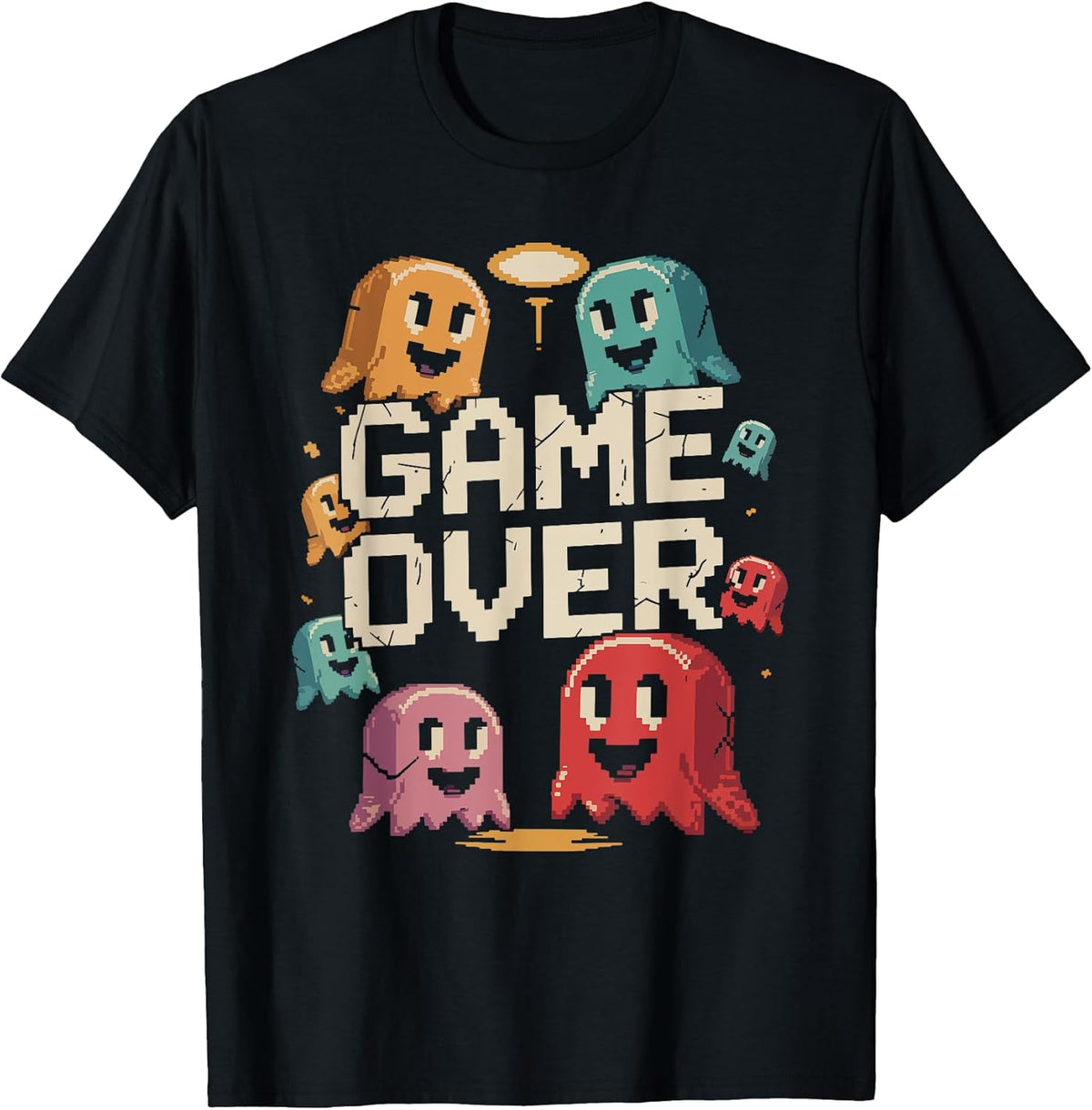 Vintage Video Game Funny Retro Ghost Arcade Gaming Novelty Unisex , , , Long Sleeve Tee