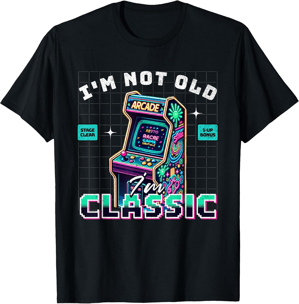 I'm Not Old I'm Classic Gamer Retro Arcade Gaming Vintage Unisex , , , Long Sleeve Tee
