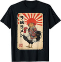 Vintage Japanese Samurai Capybara Rooster Chicken Anime Unisex , , , Long Sleeve Tee