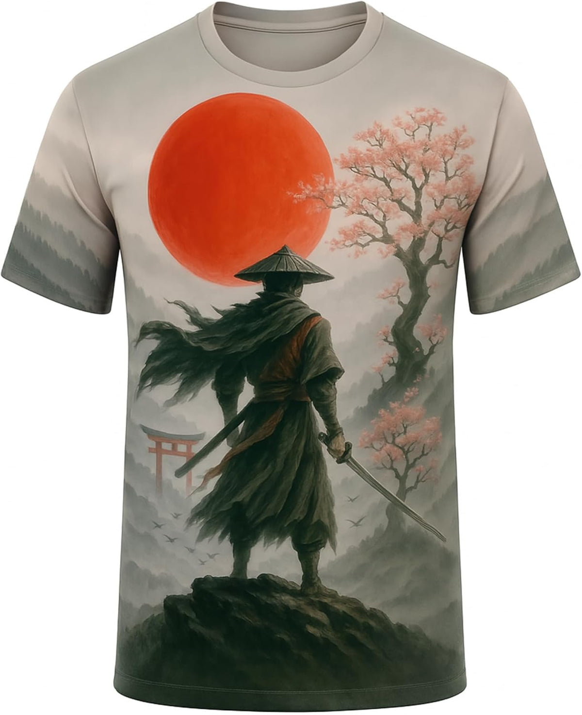 Funny Japanese Samurai Novelty Short Sleeve Crewneck Shirt Unisex , , , Long Sleeve Tee