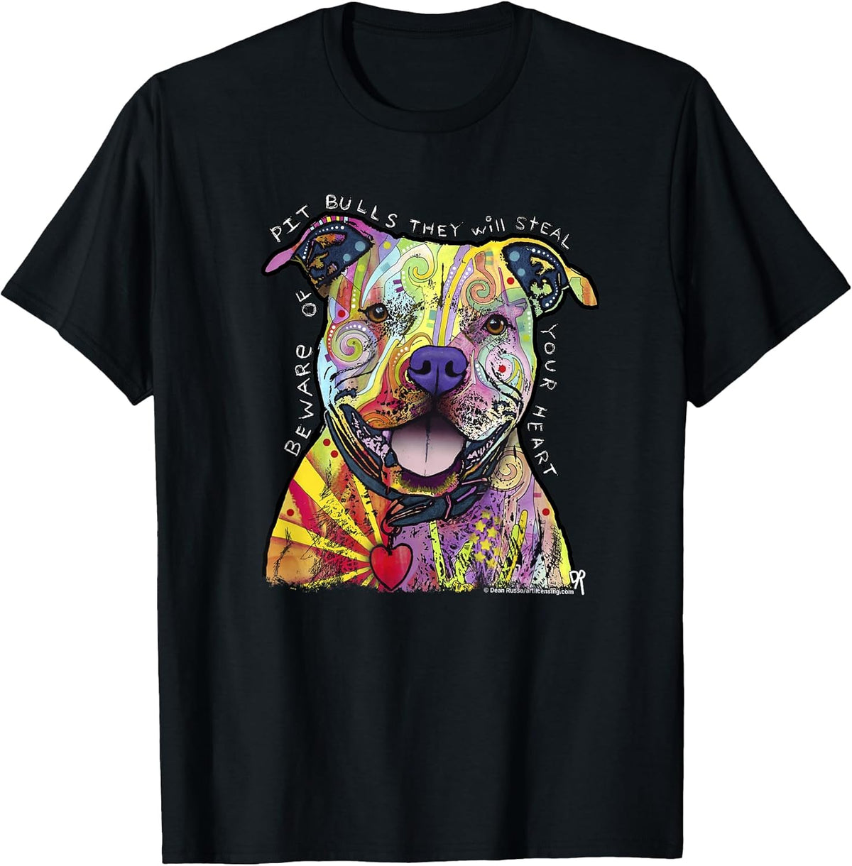 Beware of Pit Bulls, Dean Russo Pitbull Original - Dog Lover Small Unisex , , , Long Sleeve Tee