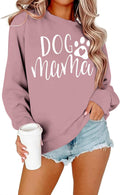 Dog Mom Women Dog Mama Graphic Shirt Cute Paw Shirts Puppy Lover Pullover Casual Long Sleeve Tee Tops