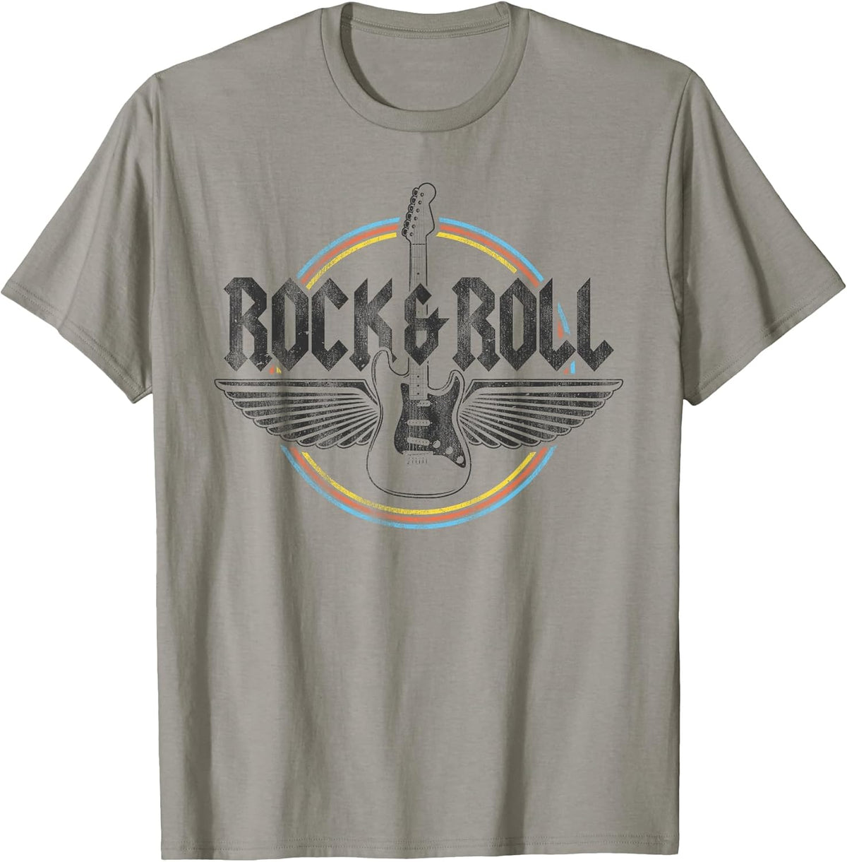 Retro Vintage Rock & Roll Guitar Wings Music Concert Band Unisex , , , Long Sleeve Tee