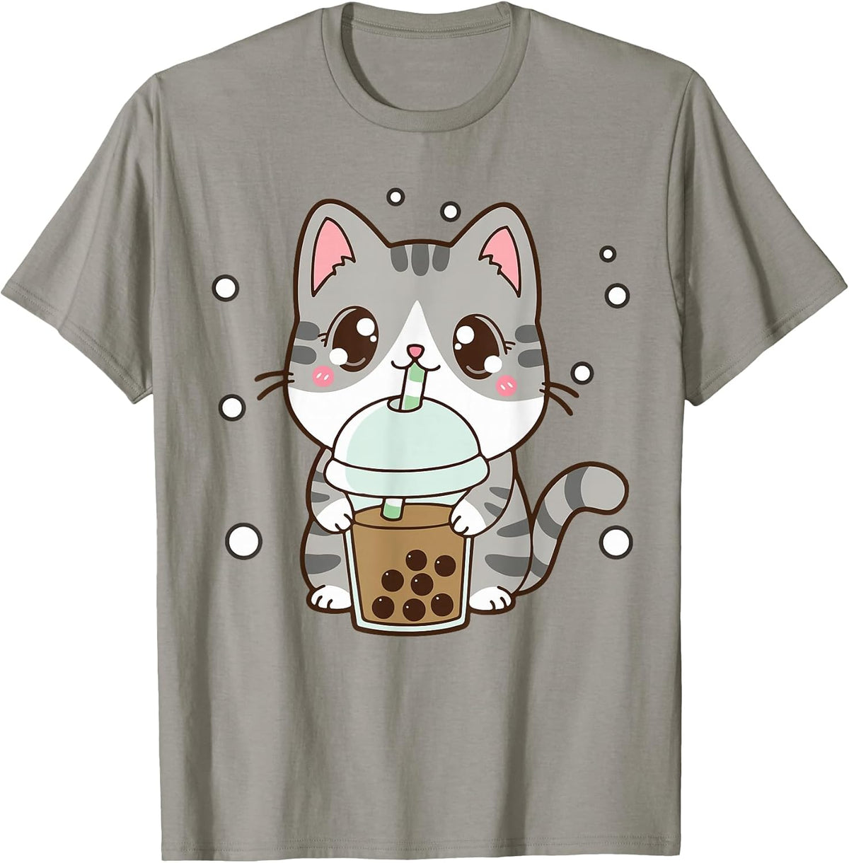 Boba Tea Teen Girl Gift Japanese Anime Graphic Cute Cat Unisex , , , Long Sleeve Tee