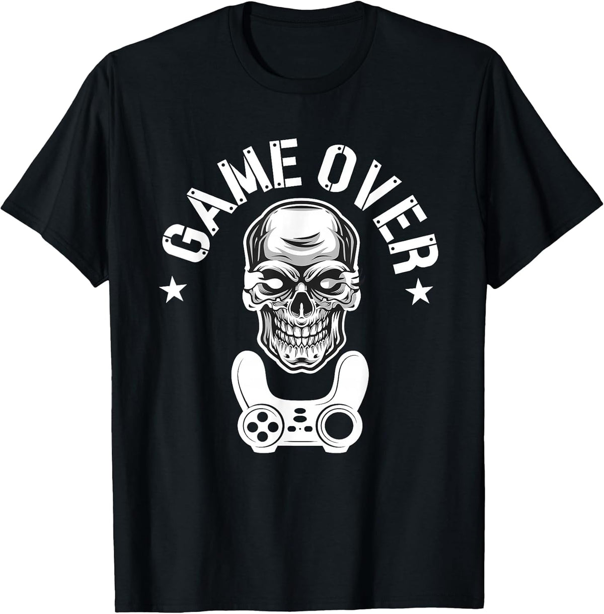 Gaming - Gamer - Game Over Skull - Gamer Unisex , , , Long Sleeve Tee