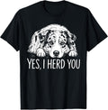 Yes I Heard You Line Art Australian Shepherd Dog Lovers Unisex , , , Long Sleeve Tee