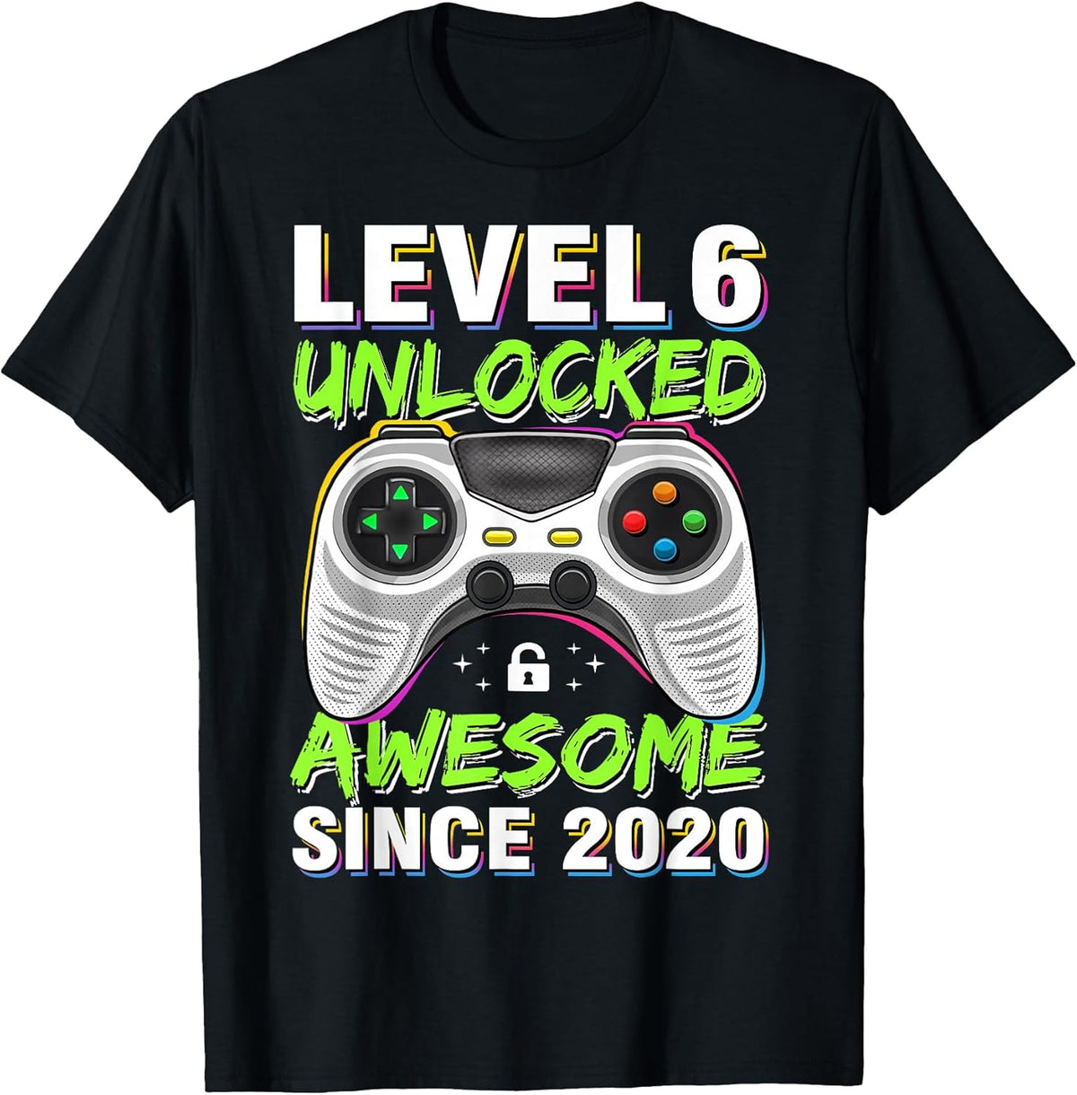 Level 6 Unlocked Awesome Since 2020 6th Birthday Gaming Boys Unisex , , , Long Sleeve Tee