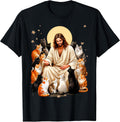 Cats & Jesus Christ Tee Kitty Lover Bible Reader Christian Unisex , , , Long Sleeve Tee