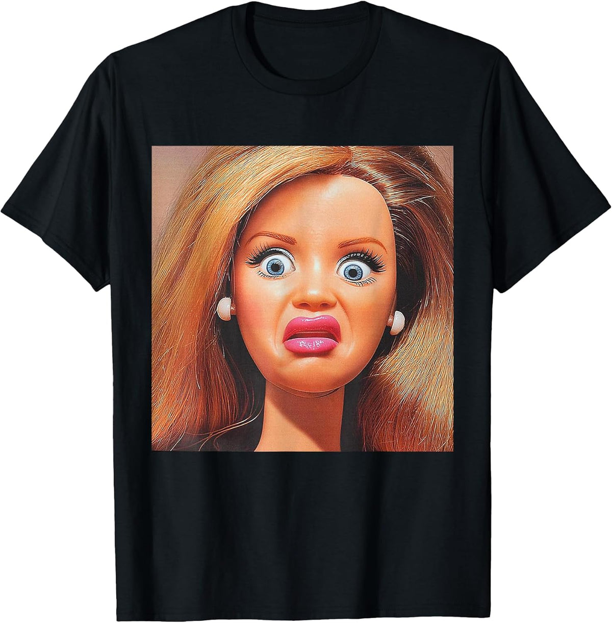 Funny Disgusting Doll face Meme Hilarious Sarcastic Gift Y2K Unisex , , , Long Sleeve Tee