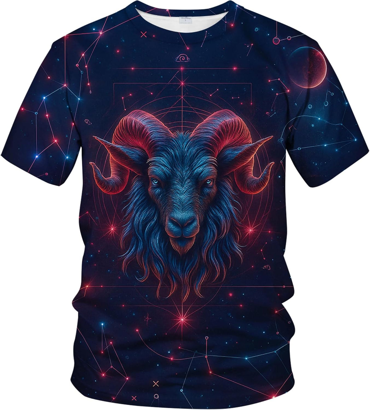 Fantasy Zodiac Graphic Novelty Short Sleeve Crewneck Shirt Unisex , , , Long Sleeve Tee