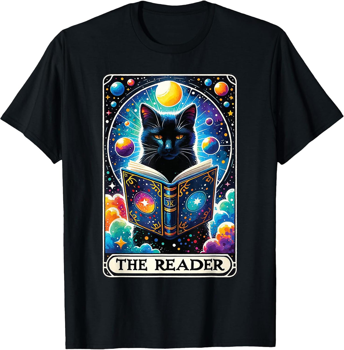 The Reader Book Lover Cat Tarot Card Unisex , , , Long Sleeve Tee