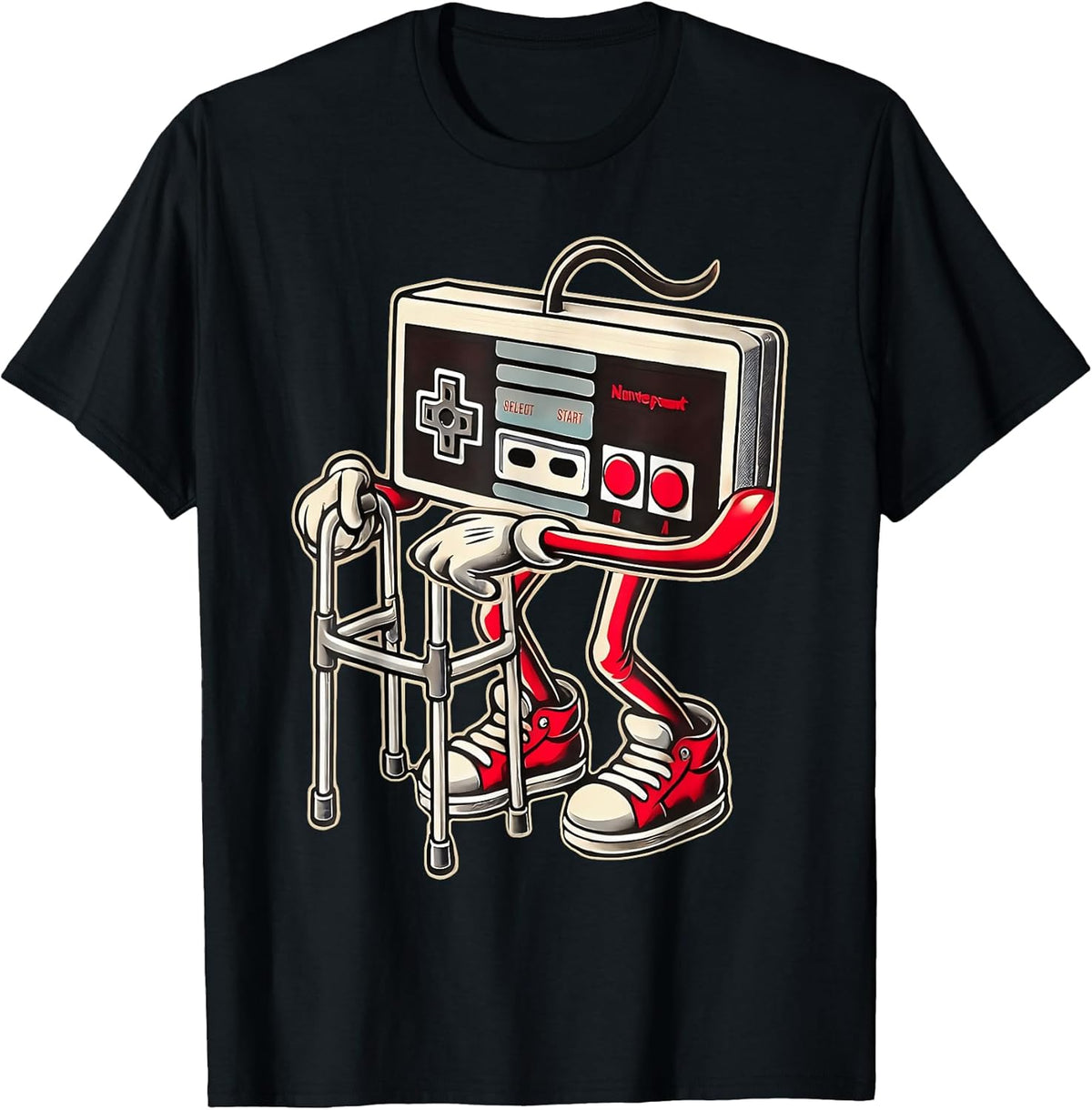 Retro Video Game Controller with Walker Funny Gamer Gaming Unisex , , , Long Sleeve Tee