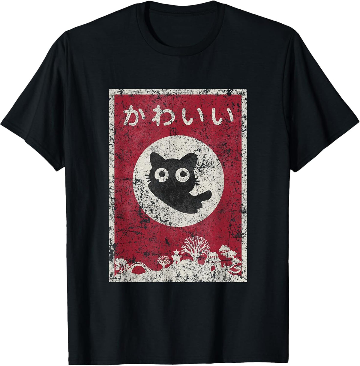 Kawaii cat Japanese Black Anime cat Unisex , , , Long Sleeve Tee