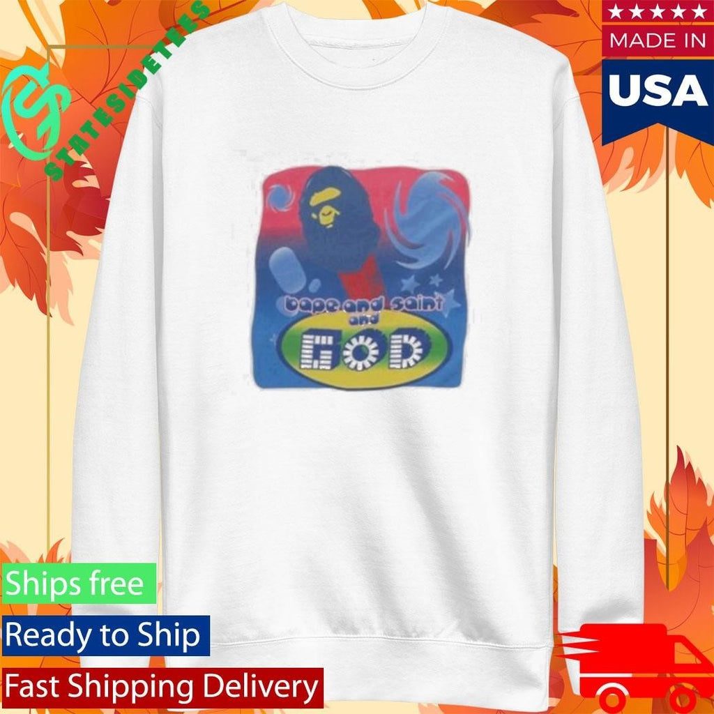 A Bathing Ape Bape X Saint Mxxxxxx God Shirt Unisex , , , Long Sleeve Tee