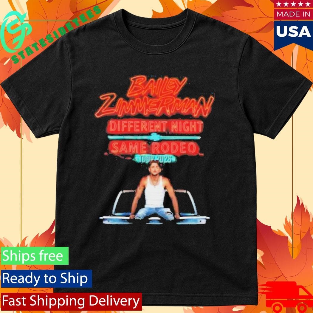 Bailey Zimmerman Different Night Same Rodeo 2026 Tour Shirt Unisex , , , Long Sleeve Tee
