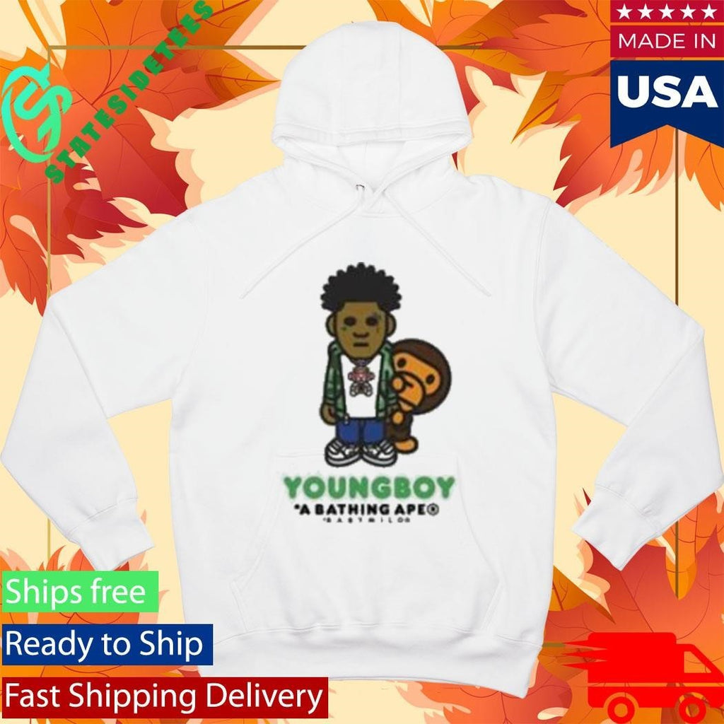Bape X Youngboy Never Broke Again Milo Shirt Unisex , , , Long Sleeve Tee