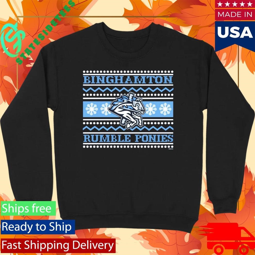 Binghamton Rumble Ponies Jolly Ugly Sweater Shirt Unisex , , , Long Sleeve Tee