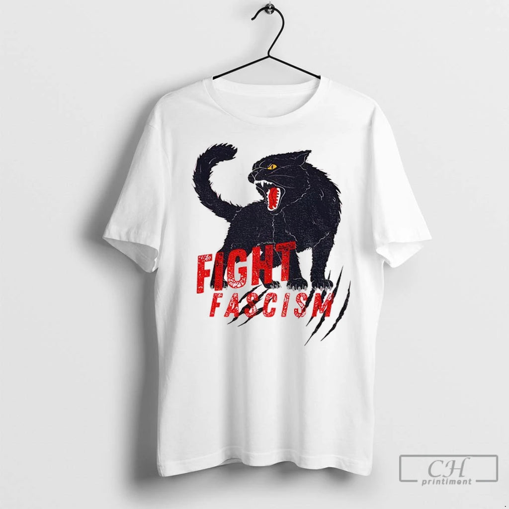 Black Cat Fight Fascism Antifascism Anti Fascism T Shirts
