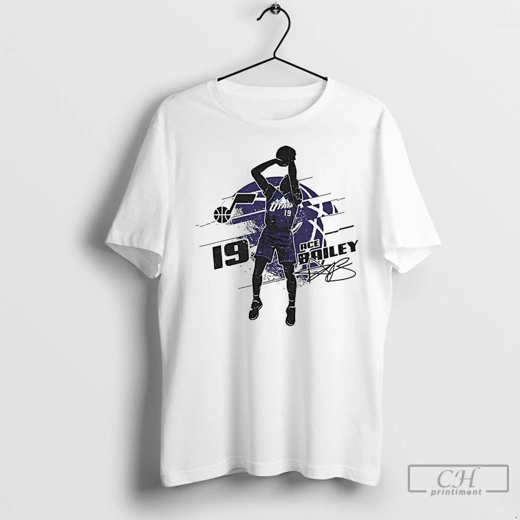 Classic Ace Bailey Silhouette Jump Shot Utah Jazz