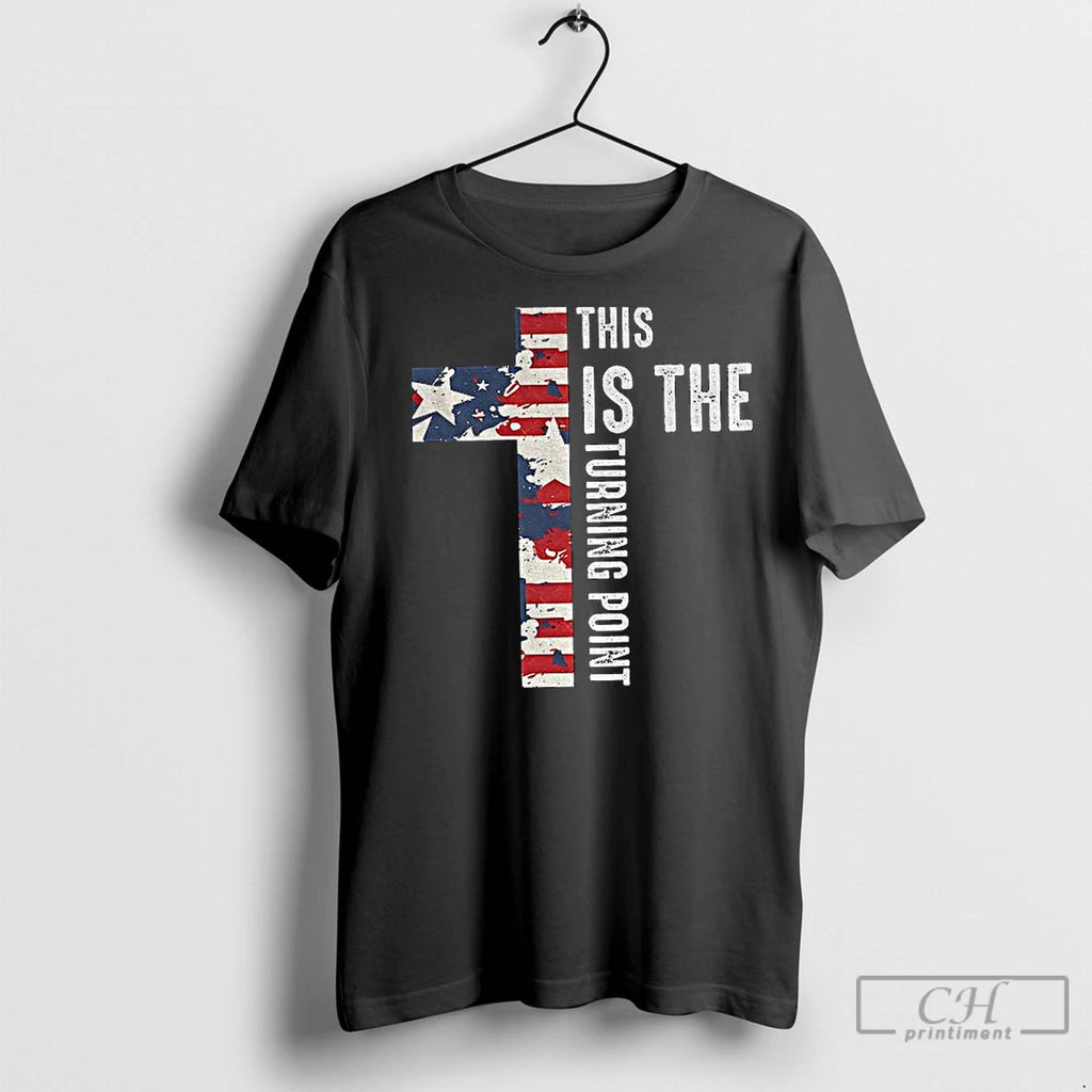 Classic Charlie Kirk This Is The Turning Point Cross Christian Usa Flag
